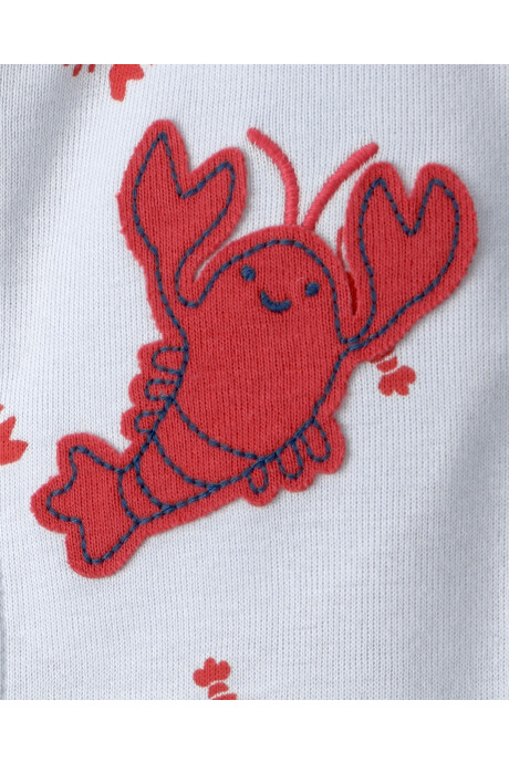 Monito corto de algodón, gris, diseño langostas Sin color