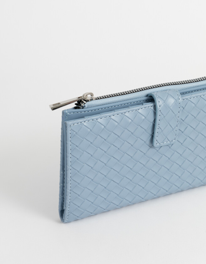 Ficheros Romántico Billetera Fichero Con Snap - Azul Celeste