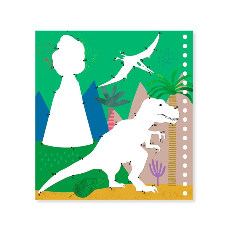 Libro con stickers para colorear y jugar Dinosaurios
