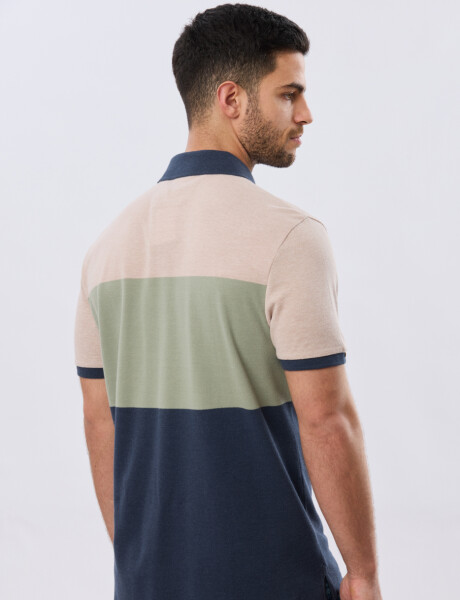 REMERA POLO RAYADA PIQUÉ Verde