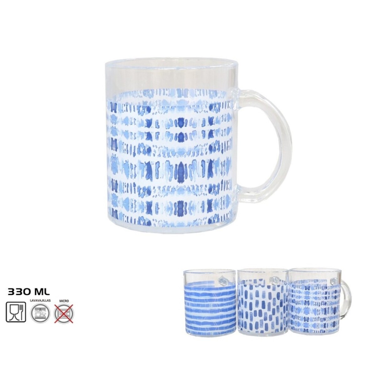 Jarra de Cristal 330 ml Water – Diseños Surtidos 