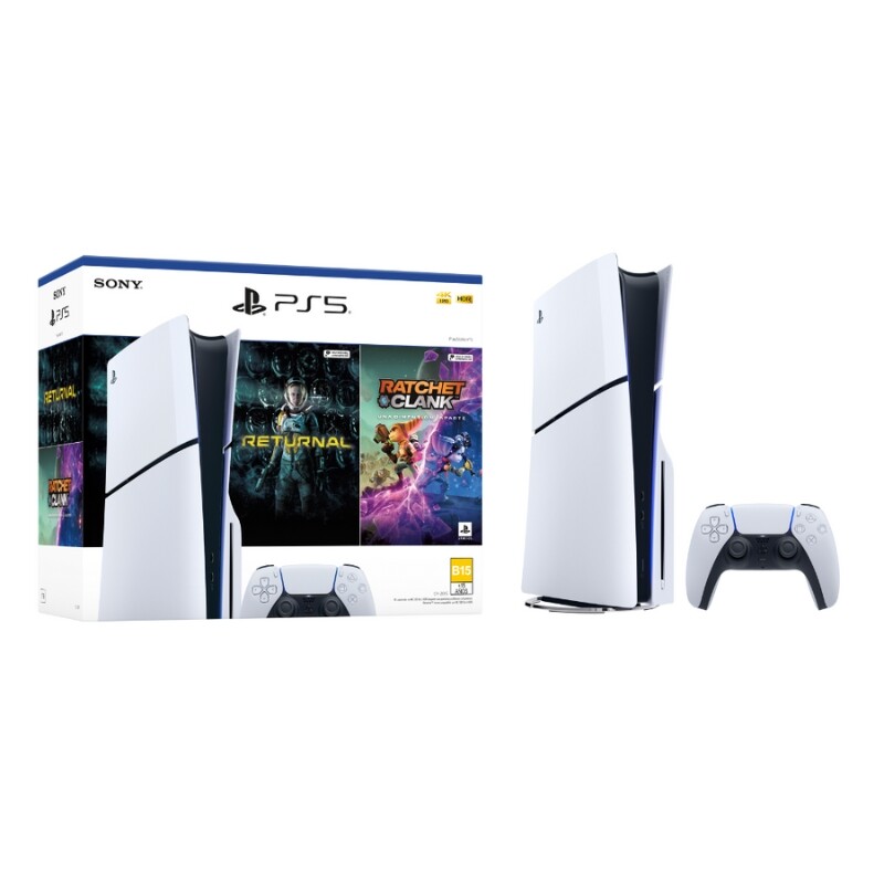 Consola PS5 PlayStation 5 Standart Sony Slim - Incluye 2 Juegos (Returnal + Ratchet & Clank) Consola PS5 PlayStation 5 Standart Sony Slim - Incluye 2 Juegos (Returnal + Ratchet & Clank)
