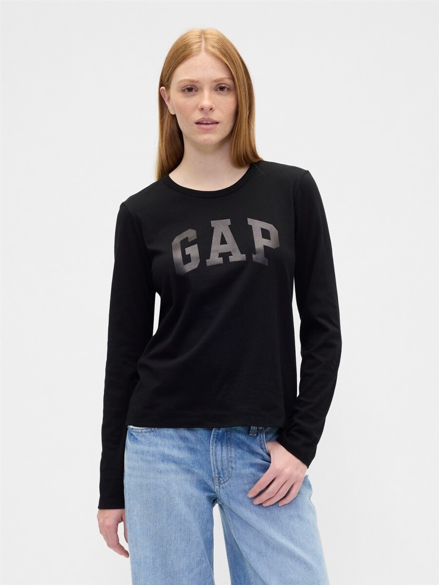 Remera Logo Gap Mujer - Black 