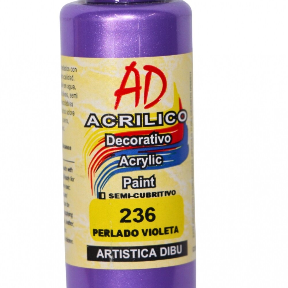 PINTURA ACRILICA ARTISTICA DIBU 60 ML. DIFERENTES COLORES COLOR PERLADO VIOLETA 236