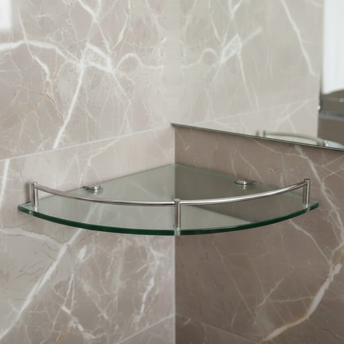 Esquinero para baño de vidrio - TRANSPARENTE 