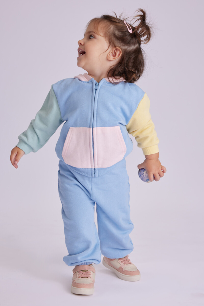 Pantalón deportivo estampado - Celeste 