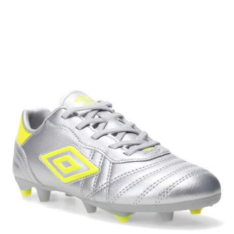 Championes de Fútbol 11 Infantiles Umbro Touch HG Plateado - Amarillo Fluor