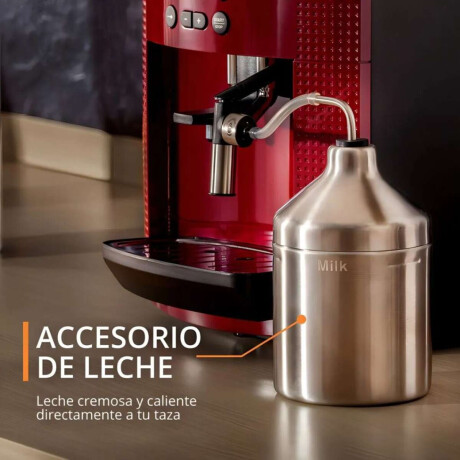 Cafetera Expreso Super Automática Krups Incluye Accesorio Para Leche Color Rojo