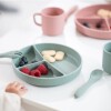 Plato con divisiones y ventosa Kikkaboo Rosa