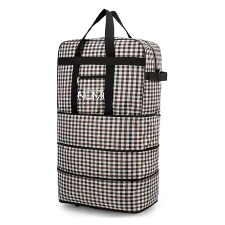 Bolso de Tela Gigante con 5 Ruedas 90x50x30cm Marrón y negro