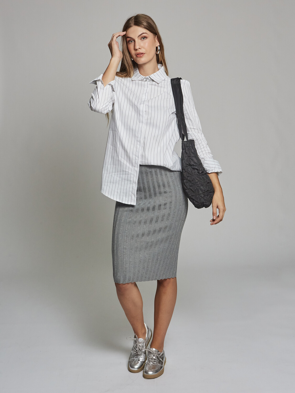 De Vestir Blusa Blanca Con PaÃ±oleta Camisa Oversize Blanco — La