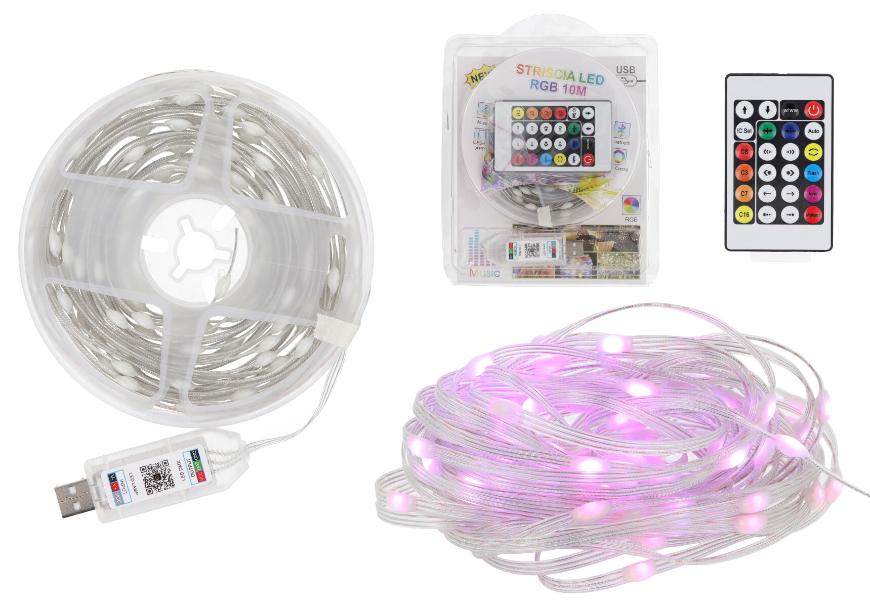 Manguera de Luces RGB 10m con control remoto 