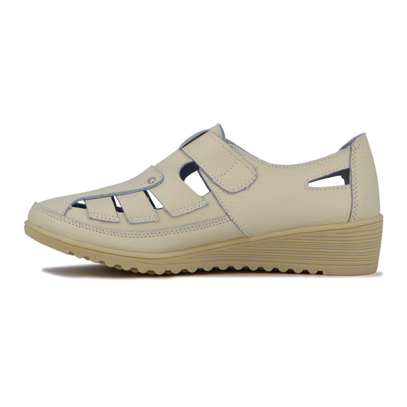Wonder Guillermina Casual C/velcro S/ Corrida Alta - Beige Beige