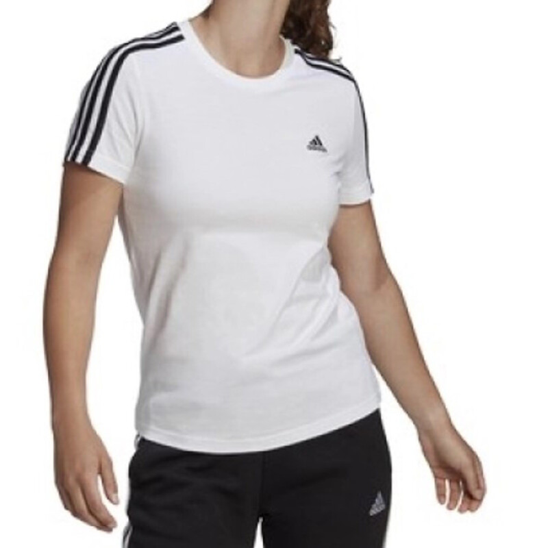 Remera de Mujer Adidas Essentials 3 Blanco - Negro