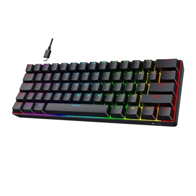 Teclado mecánico H61K 60% negro con cable Teclado mecánico H61K 60% negro con cable