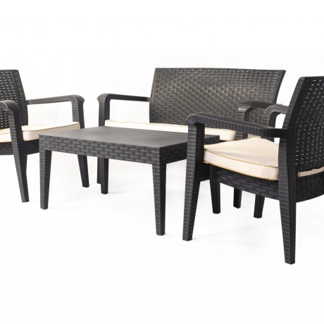 Muebles de Exterior Premium: Set Alaska de Rattan Sintético 2+1+1 + Mesa Muebles de Exterior Premium: Set Alaska de Rattan Sintético 2+1+1 + Mesa