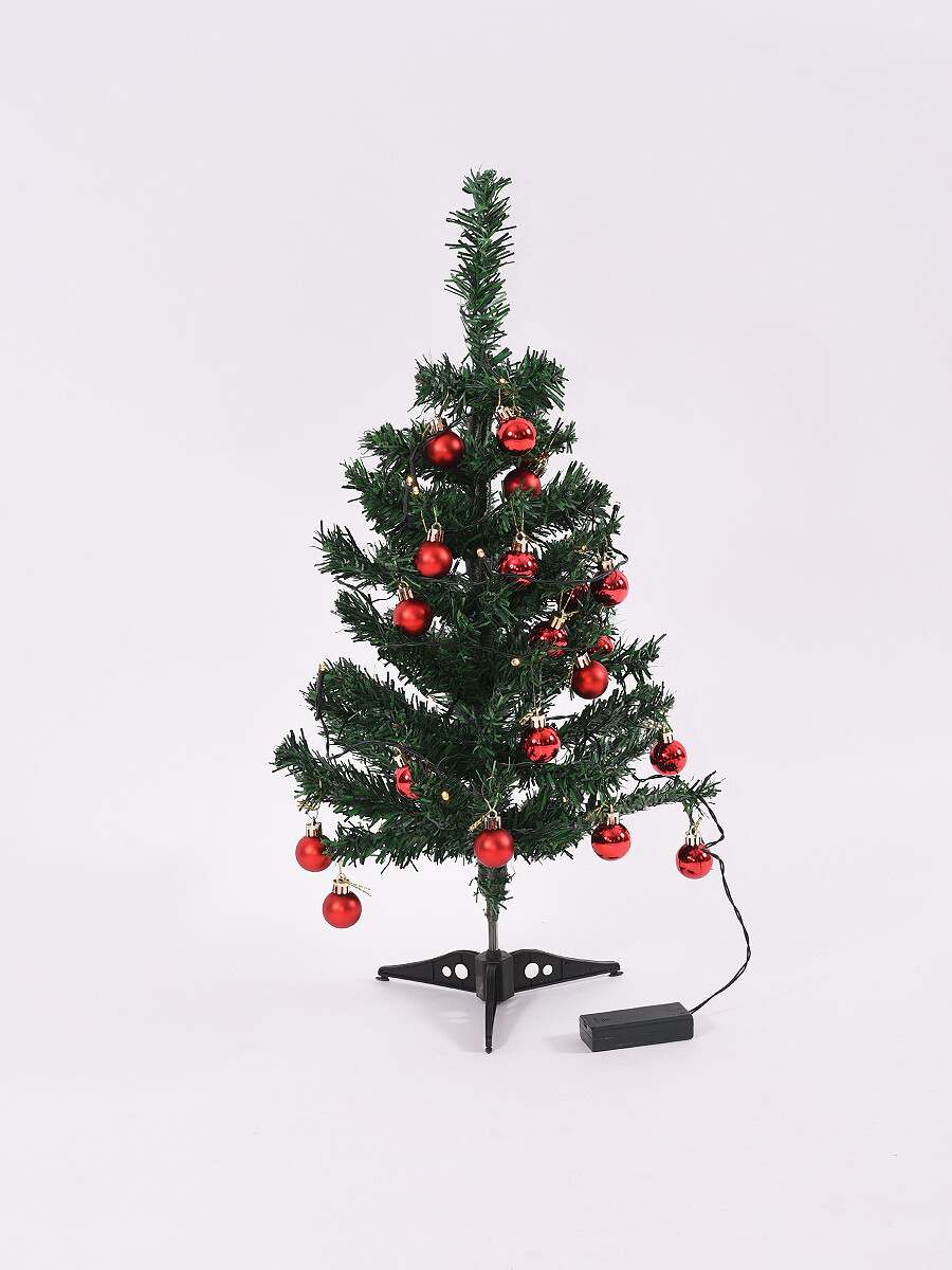 ARBOL DE HOJAS PVC CON CHIRIMBOLOS - ROJO 