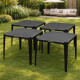 Set x4 Mesa cuadrada 70 x 70 cm Bela Vista NEGRO