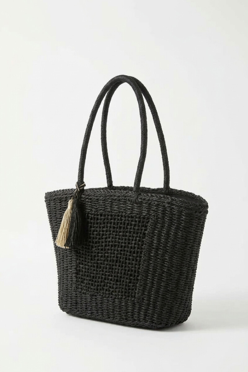 Bolso tejido negro