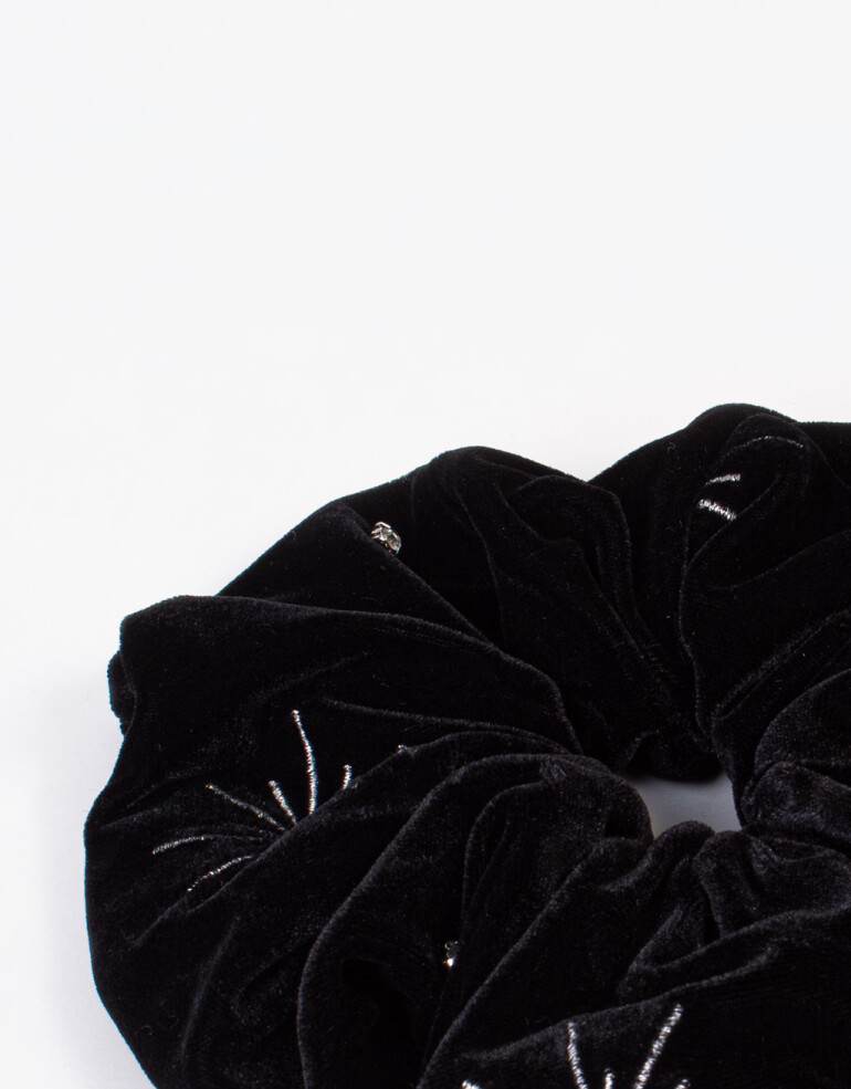 Skunzies Strass Srunchie Con Soles - Negro