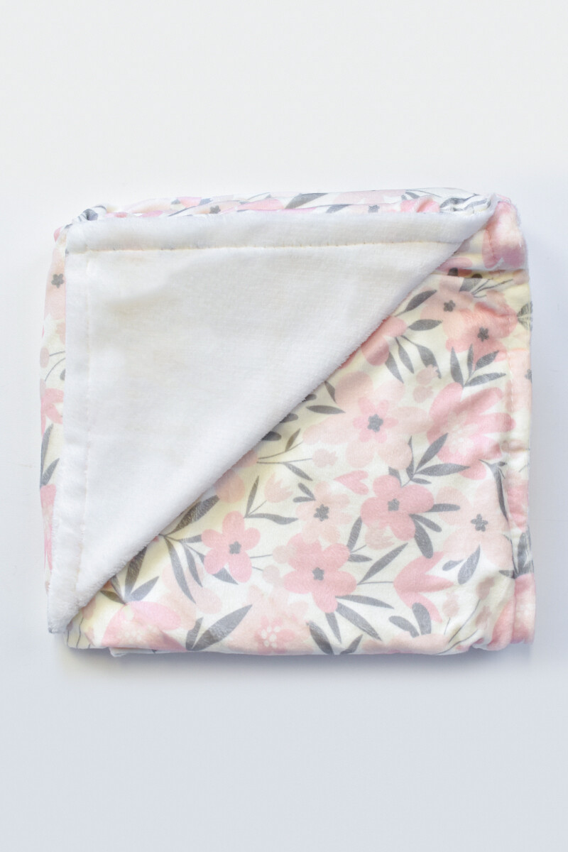 Manta afelpada estampada - con rosas 