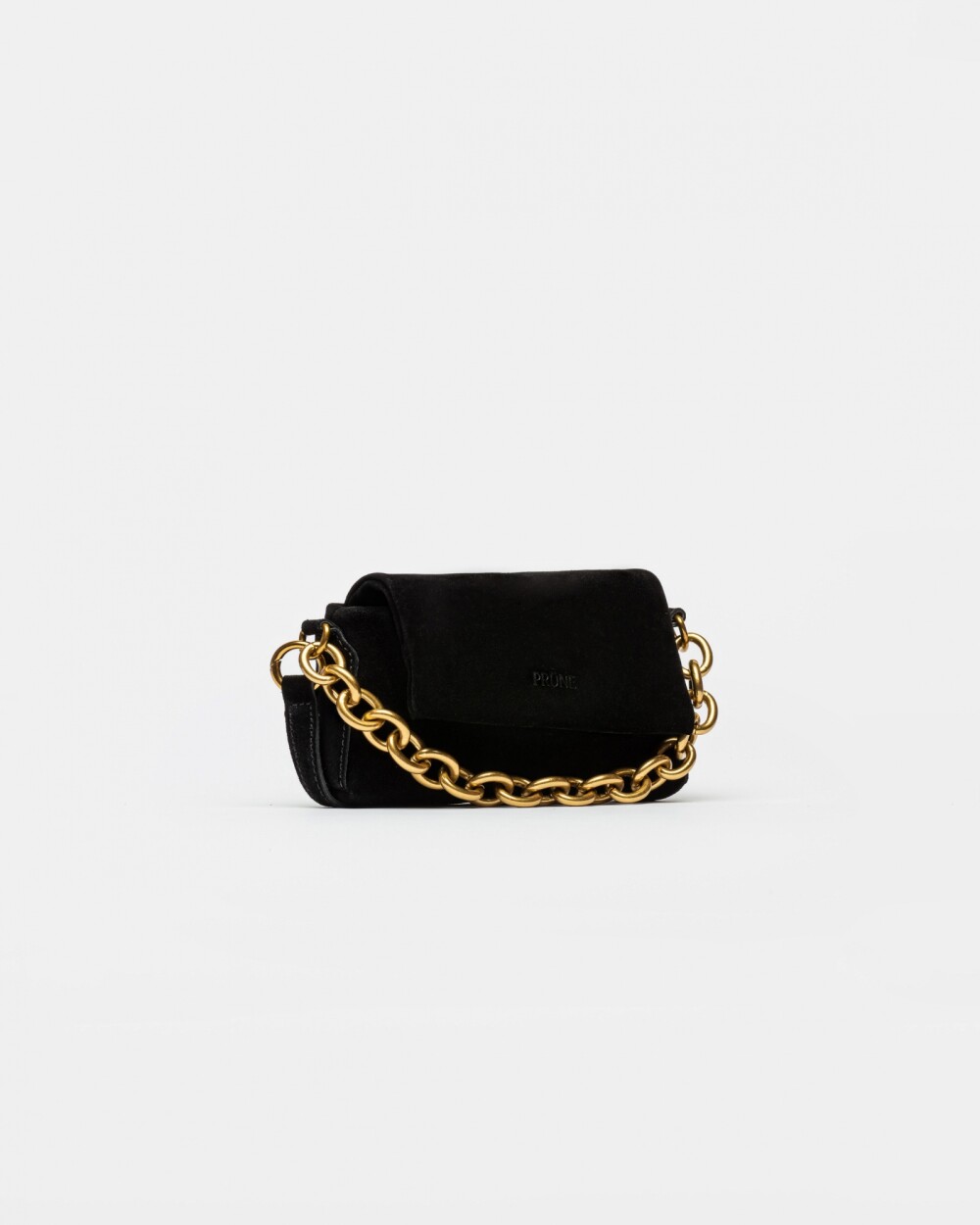 Mini Bag Bloom En Cuero Gamuza Negro
