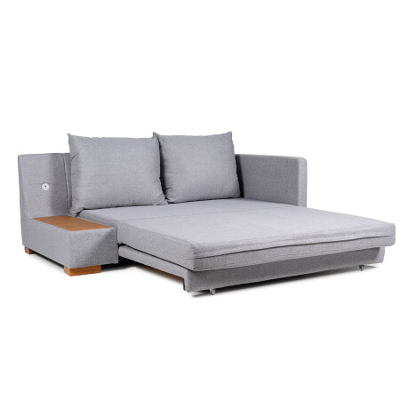 Sofá Cama Niki - Con mesa - Tela Rústica 9910 (Lino Gris)
