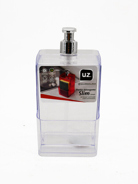 DISPENSADOR DE JABON CON PORTA ESPONJA TRANSPARENTE