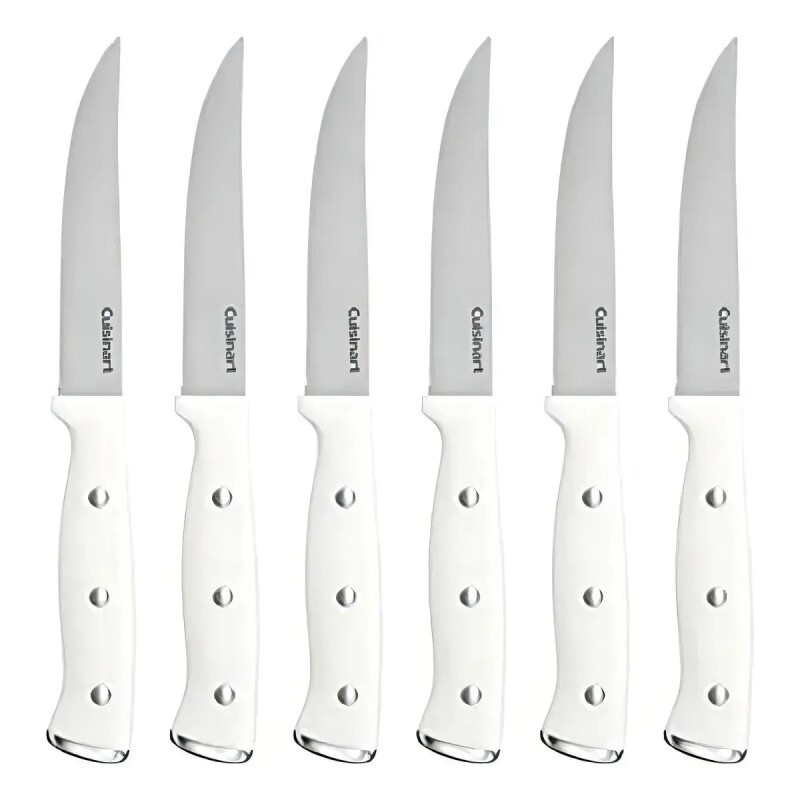 Set De Cuchillos acero inoxidable mango blanco Cuisinart 77WTR-6PSK Set De Cuchillos acero inoxidable mango blanco Cuisinart 77WTR-6PSK