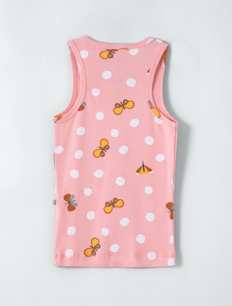 MUSCULOSA DE NIÑA ESTAMPADA ROSA