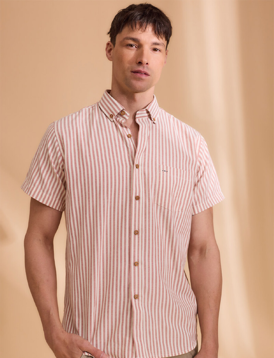 012672 CAMISA HARRINGTON LABEL Rojo/blanco