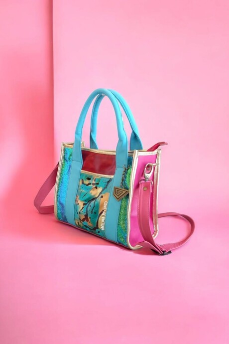 Cartera Tali De Cuero Multicolor Y Arte Pintado A Mano Cartera Tali De Cuero Multicolor Y Arte Pintado A Mano