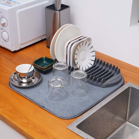 Mat con escurridor microfibra Gris