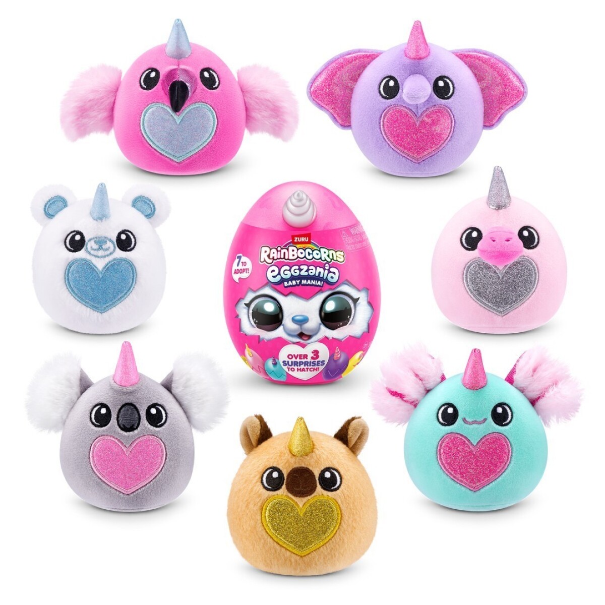 Mini Peluche Rainbocorns Eggzania Huevo 