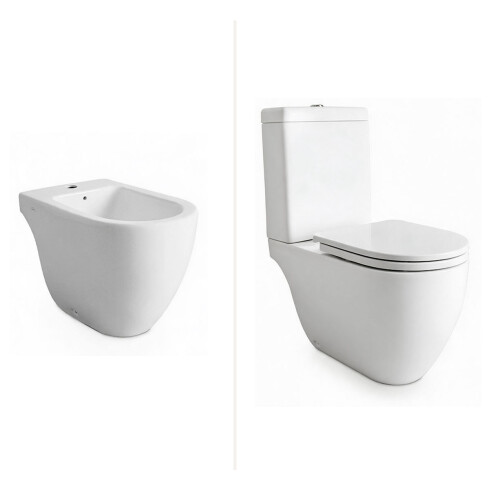 Juego Inodoro Bidet Fontana Touchless Ferrum BLANCO