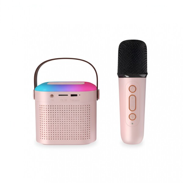 Microfono Karaoke Musical Parlante Inalambrico Infantil Color Rosado