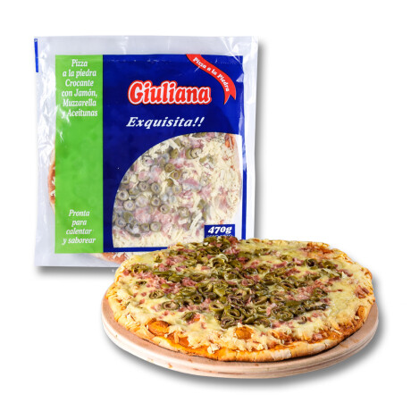 PIZZA CON JAMON Y ACEITUNAS 470 GRAMOS ( 8 PORCIONES) PIZZA CON JAMON Y ACEITUNAS 470 GRAMOS ( 8 PORCIONES)