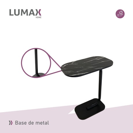 Mesa auxiliar Lumax de arrime MDF símil mármol para living Mesa auxiliar Lumax de arrime MDF símil mármol para living