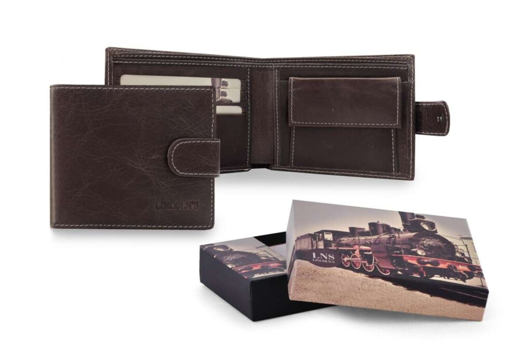 Billetera Cuero Febo - Chocolate 