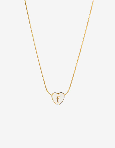 Cadena Corta con Dije Piedras Cadena De Acero Dije Inicial F - Dorado
