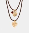 Collar Multilayer Con Corazón Dorado