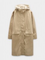 Parka De Algodón Con Capucha Desmontable beige