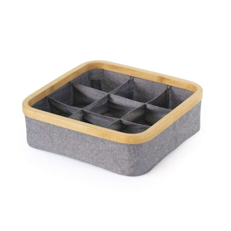 Organizador Plegable 9 Comp 30X30X9Cm Ex Tela Gris