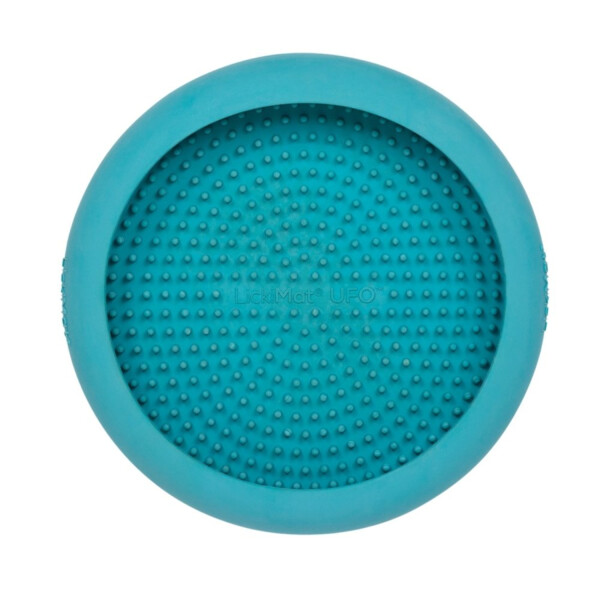 Plato Alfombra Lamer Anti Ansiedad Estres Comida Perro Gato Variante Color Celeste