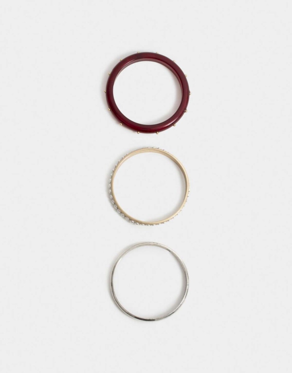 Pulseras Rígidas Sets Metal bubbles - Combinacion Bicolor 