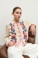 Cardigan bordado floral beige