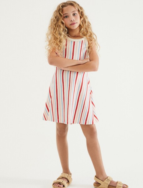 VESTIDO INFANTIL CON ESTAMPADO MULTICOLOR