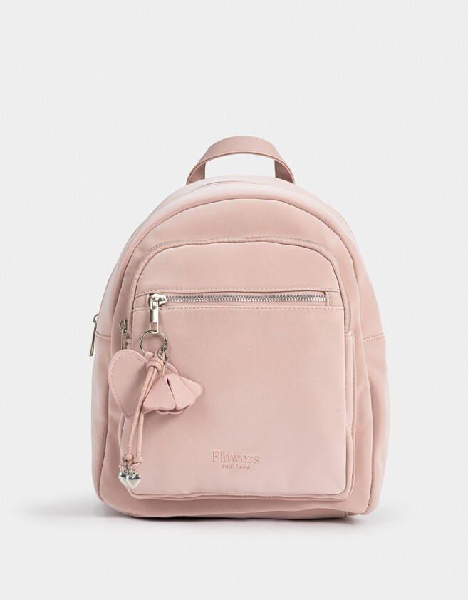 Mochilas Urbanas Mochila De Cuerina Con Charm - Rosa Viejo