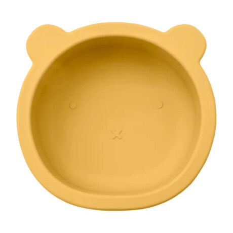 Bowl Tazón Irrompible Diseño Oso p/ Comida Bebé en Silicona Mostaza