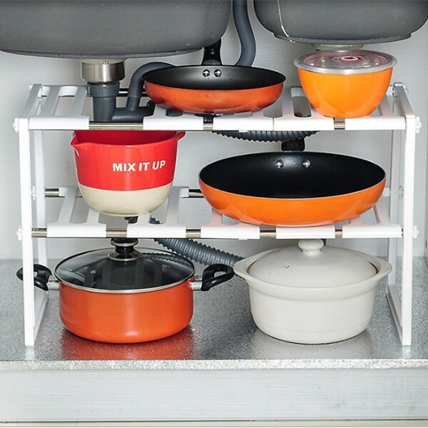Organizador Estante Bajo Mesada Cocina 2 Niveles Calidad Organizador Estante Bajo Mesada Cocina 2 Niveles Calidad